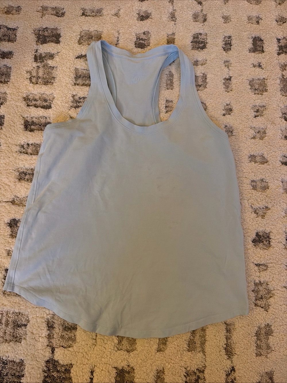 Lululemon Light Blue Essential Racerback Workout Tank Top No Sz Tag Best For M